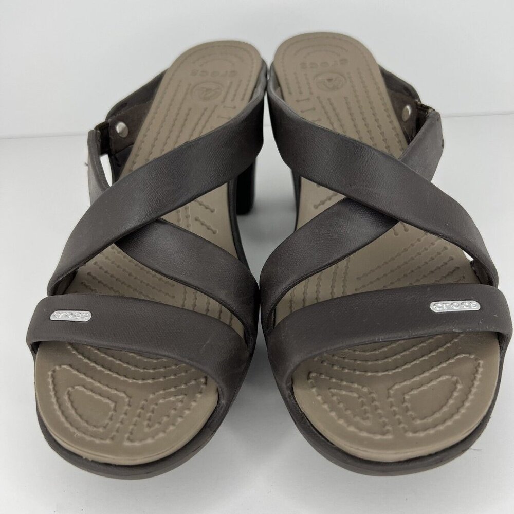 Crocs Cyprus IV  Slip-On Sandal Heels Womens Size 9 Strappy Open-Toe Shoes - Picture 3 of 9
